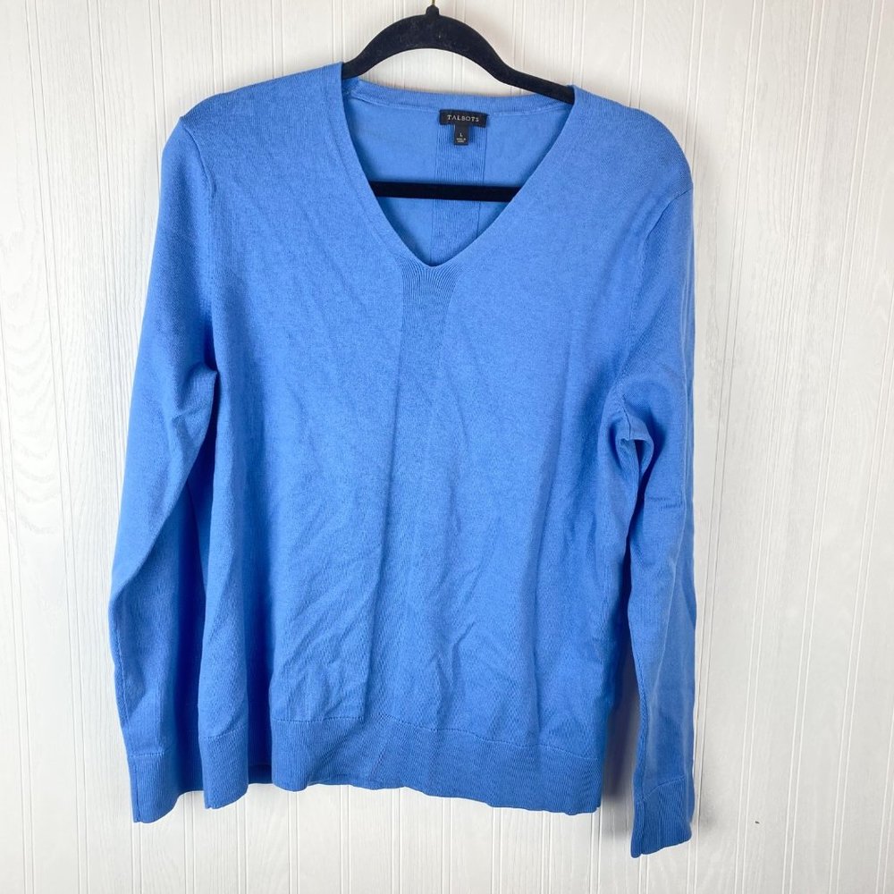 Talbots Blue V-neck Sweater Size large
